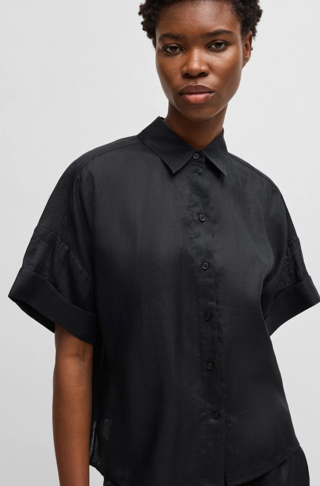 Bluse - Bisenas Oversized-Fit Blouse Black
