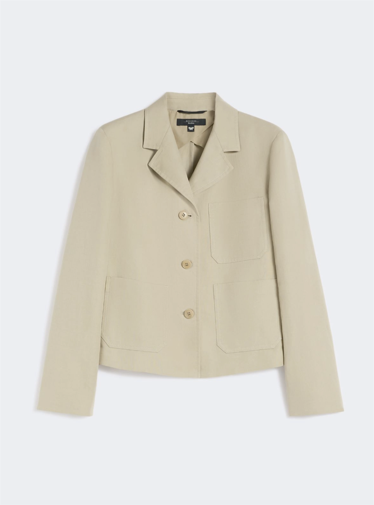 Jakke - Linen And Cotton Canvas Single Breasted Jacket Sand