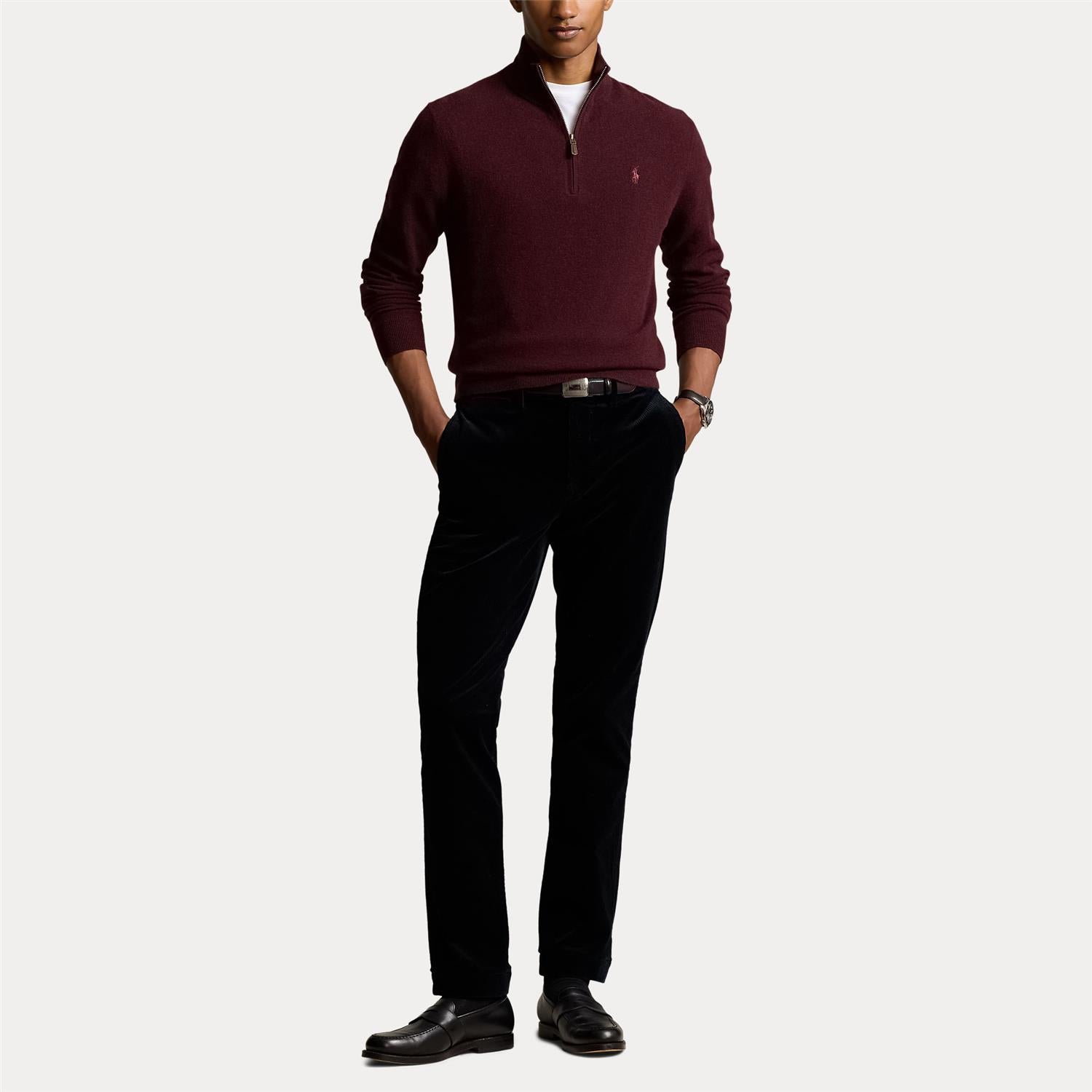Genser - Wool Quarter-Zip Sweater Aged Wine Heather