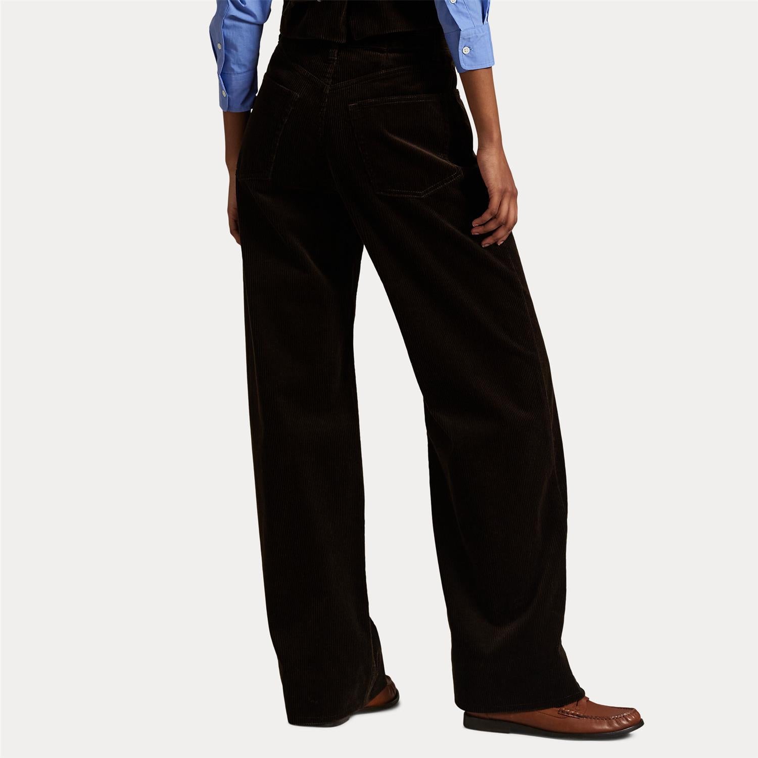 Bukse - Cotton Corduroy Wide-Leg Pant Dark Beech