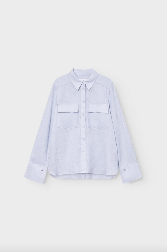 Skjorte - Cassidy Linen Shirt Illusion Blue