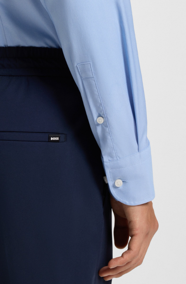Skjorte - Slim-Fit Shirt In Preformance-Stretch Twill Light Pastel Blue