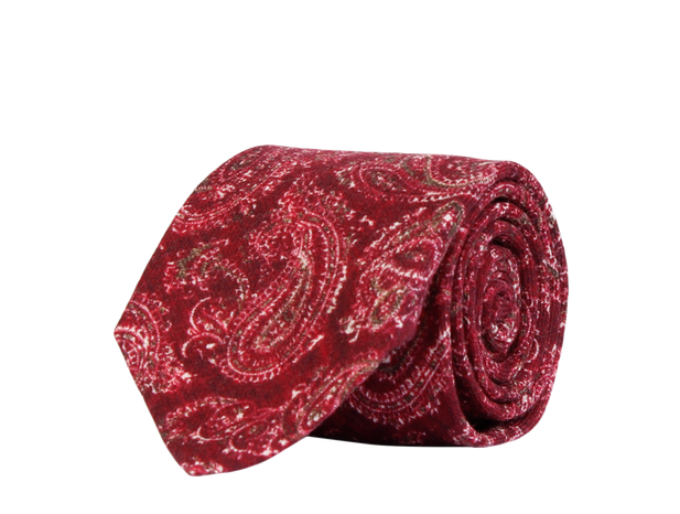 Slips - Classic Tie Big Paisley Wine Red Melange