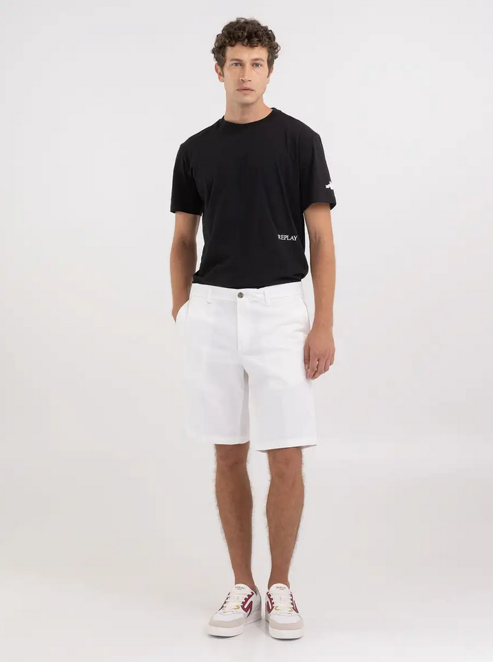 Shorts - Chino Shorts Stretch Gabardine White