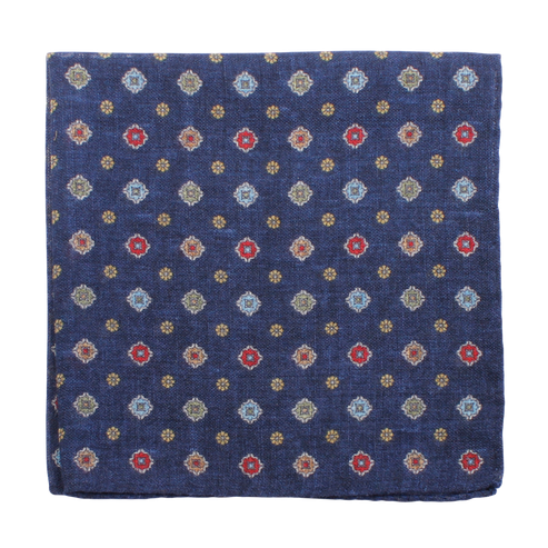 Tørkle - Pocket Square Medallion Tela Blue Melange