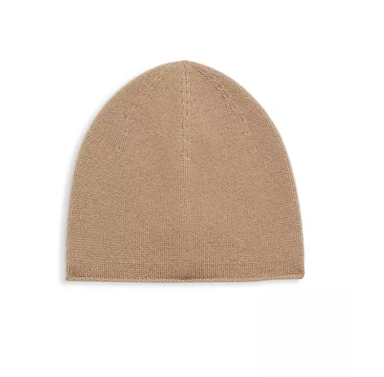 Lue - Boiled Cashmere Rolled Edge Beanie Camel