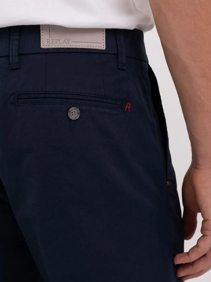 Shorts - Chino Shorts Stretch Gabardine Navy