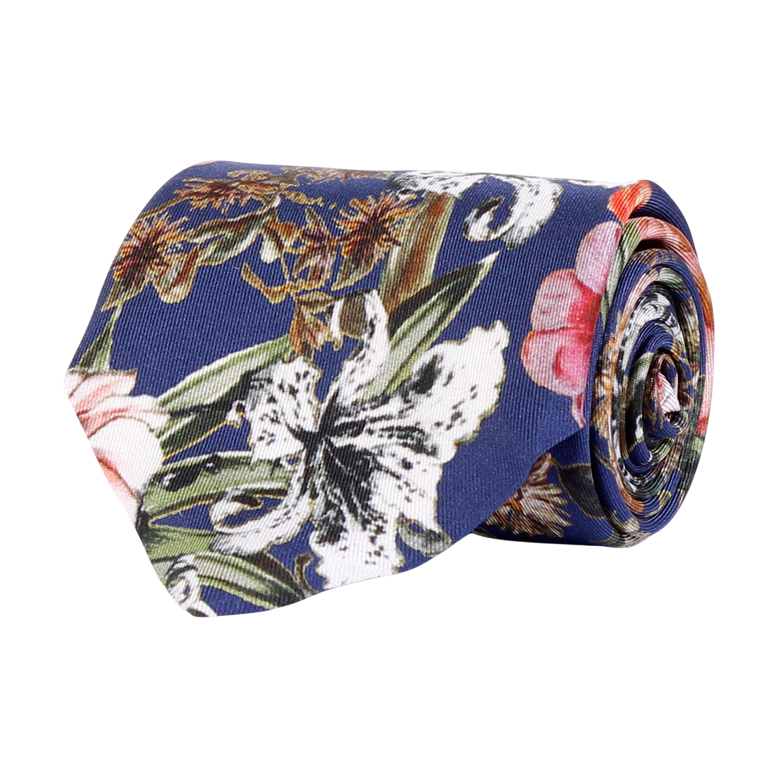 Slips - Classic Tie Printed Flower Twill Navy