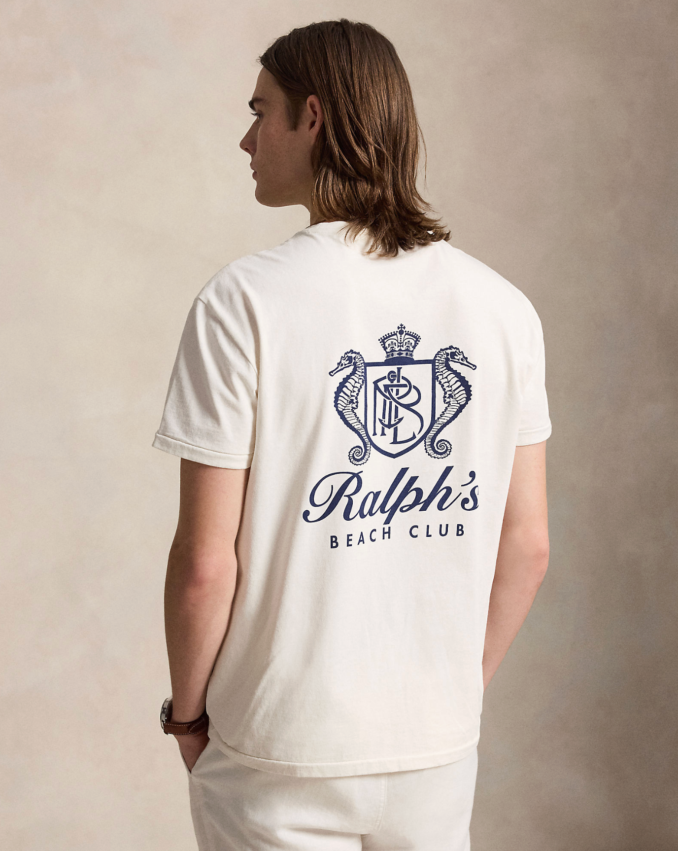 T skjorte - Classic Fit Jersey Graphic T shirt Deckwash White