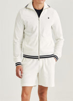 Cardigan - Reedford Terry Zip Cardigan Off White