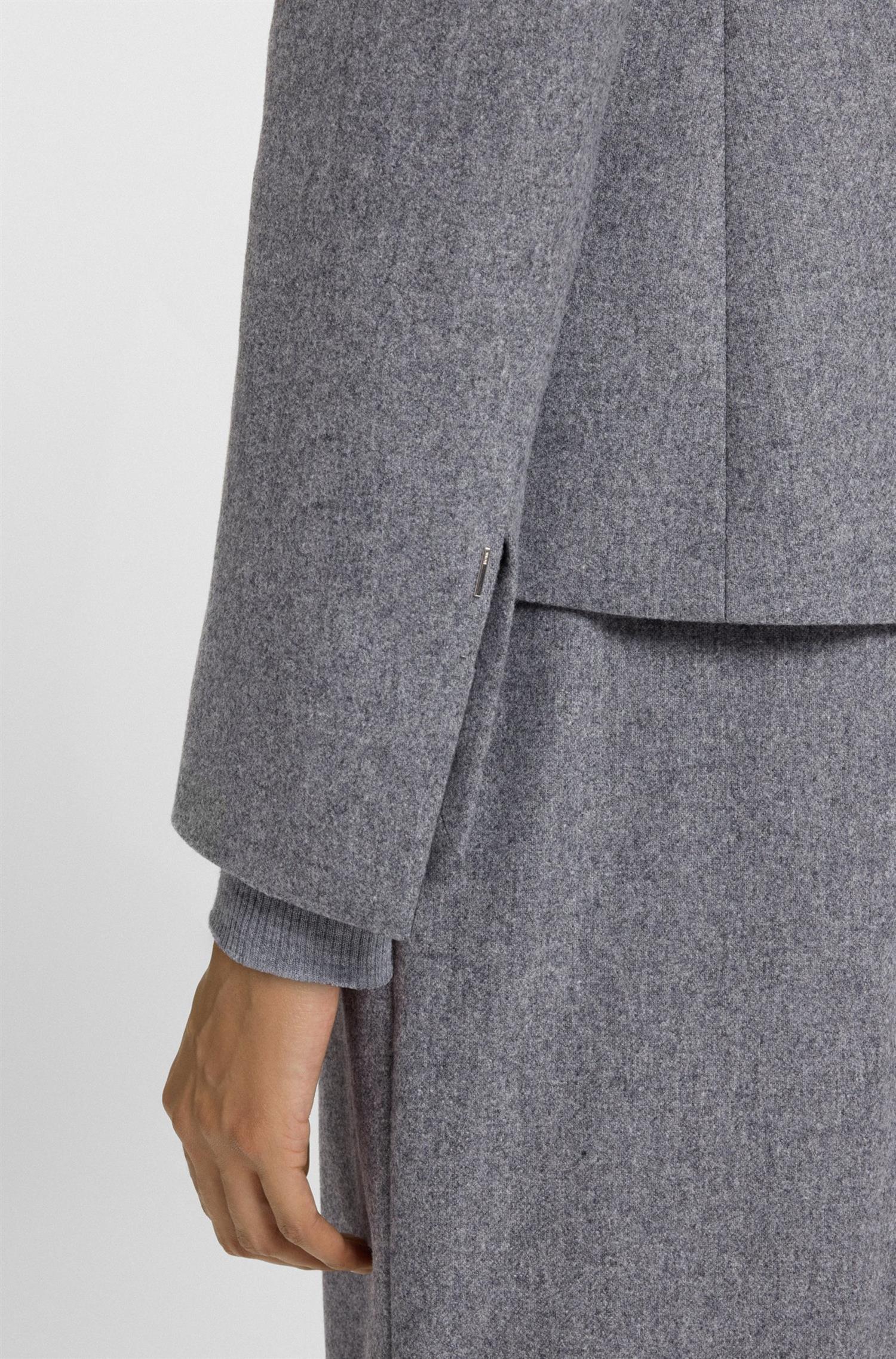 Blazer - Slim-fit blazer in soft flannel Grey