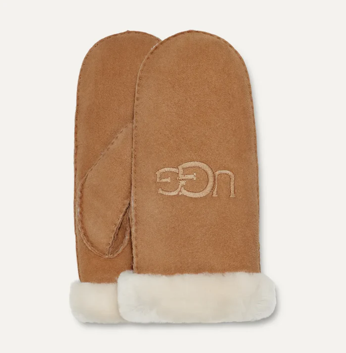 Votter - Sheepskin Embroidery Mitten Chestnut