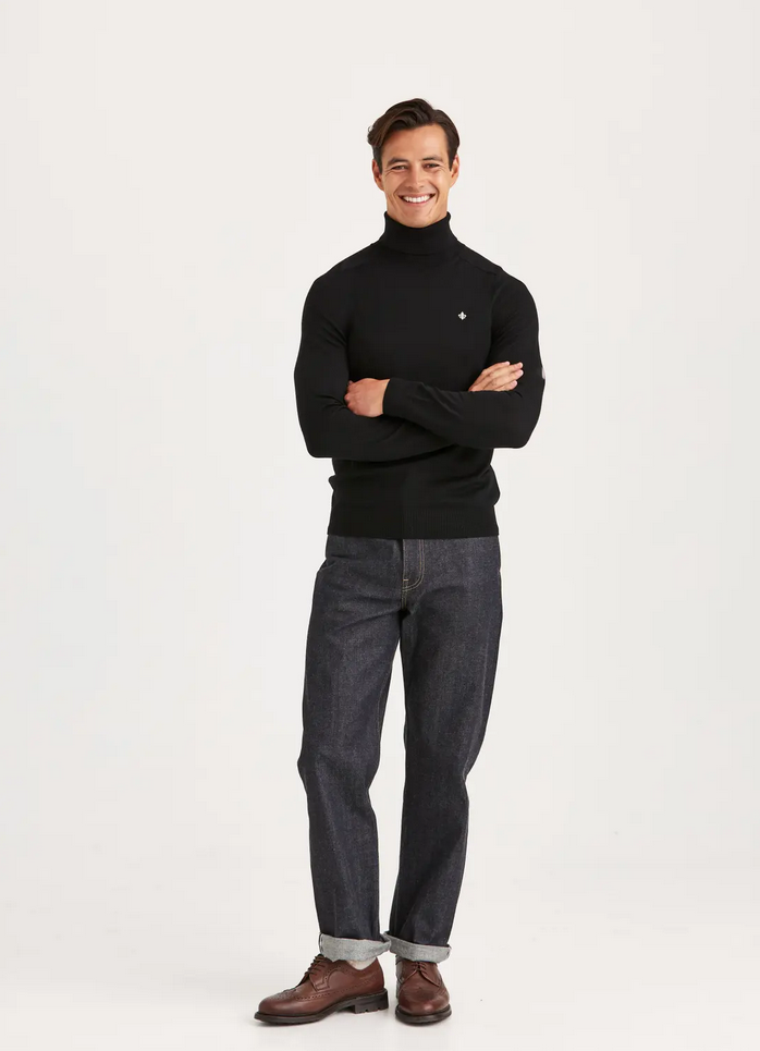 Genser - Merino Roller Neck Black