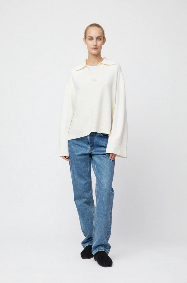 Genser - Cape Cod Polo Sweater Macadamia