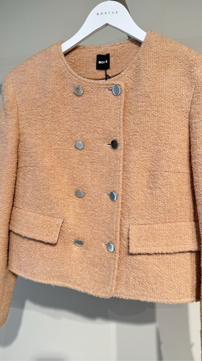 Blazer - Jesetta Tweed Jacket Light Pastel Brown
