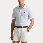 Pique - Custom Slim Print Soft Cotton Polo Shirt Crescent Toss White