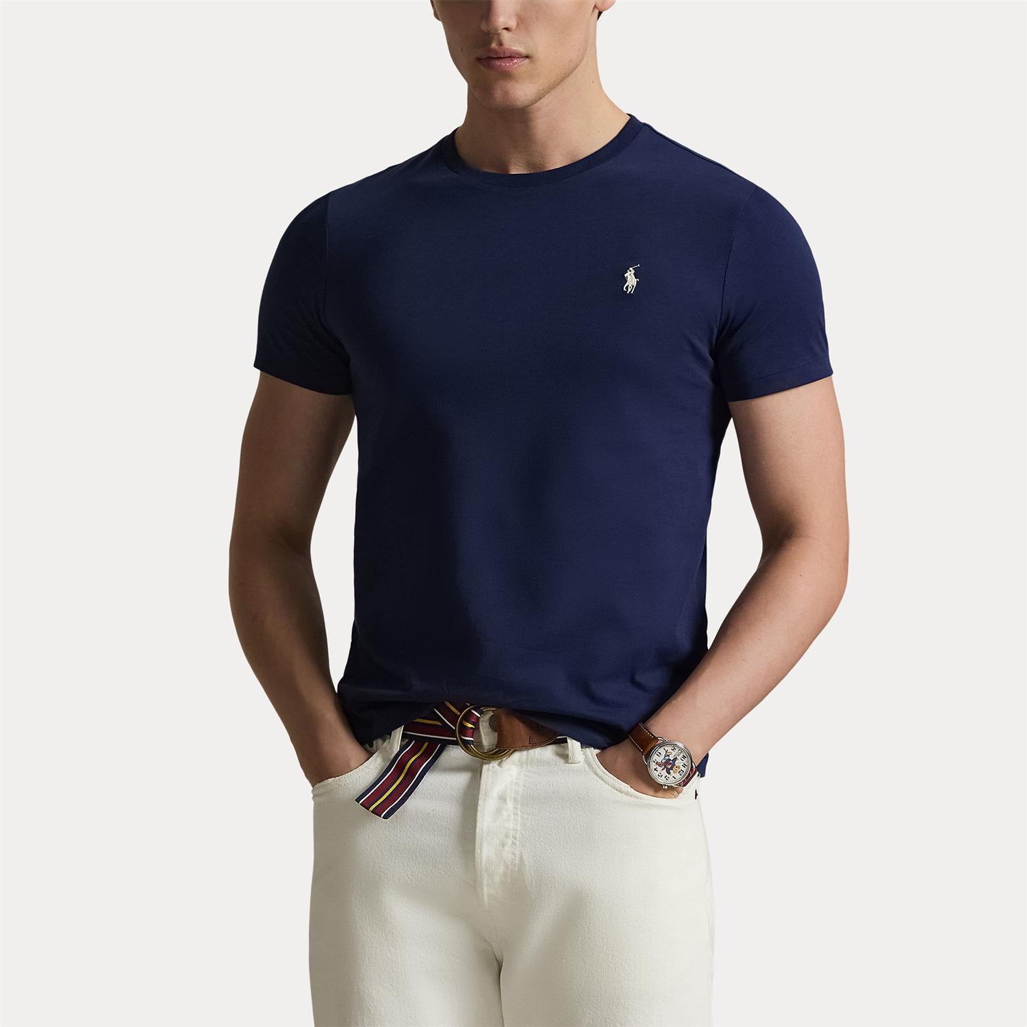 T-Skjorte - Custom Slim Fit Crewneck T-Shirt Newport Navy