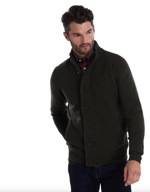 Cardigan - Essential Patch Zip Through Cardigan Seaweed