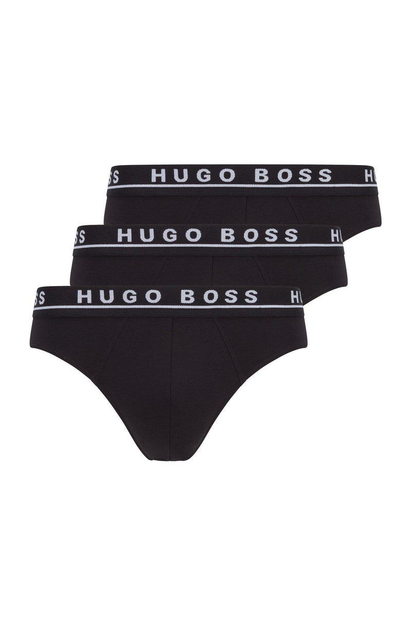 Truse - Three-Pack Briefs With Logo Waistbands Black