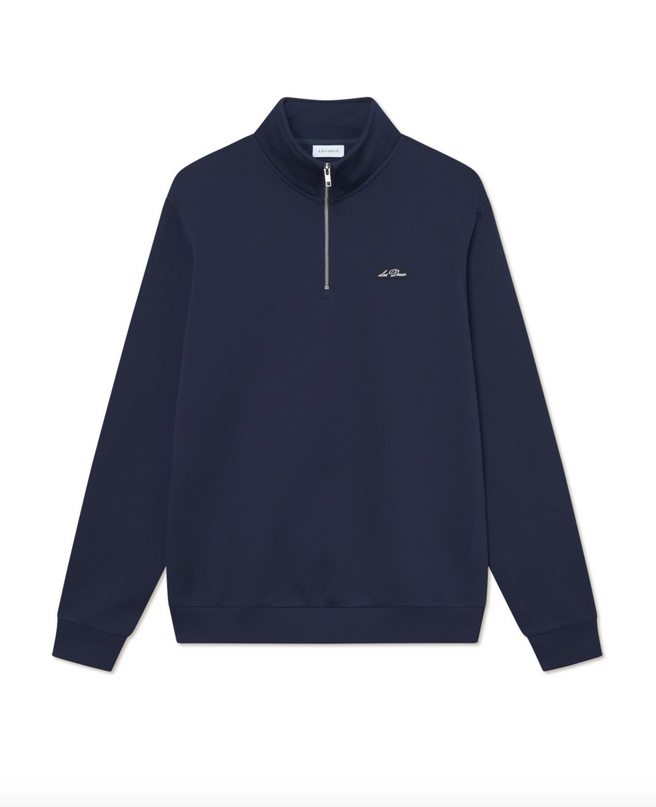 Collegegenser - Patch Half-zip Sweatshirt Dark Navy