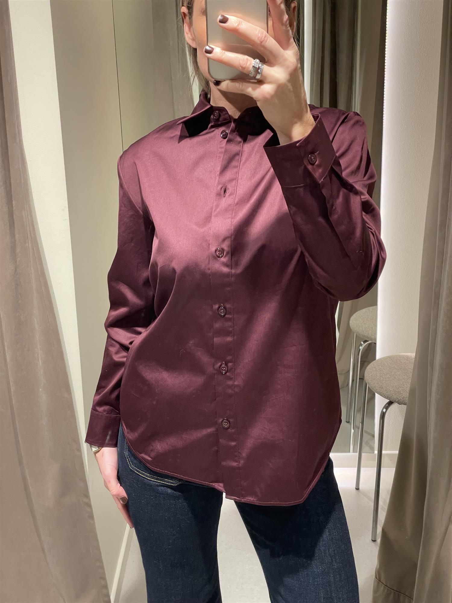 Bluse - Macina Cotton Blouse Red Purple