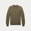 Genser - Slim Fit Washable Wool Crewneck Sweater Cargo Olive Heather
