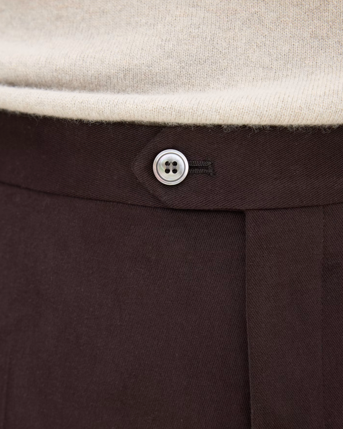 Bukser - Regular Fit Børstet Twillbukser Dark Brown