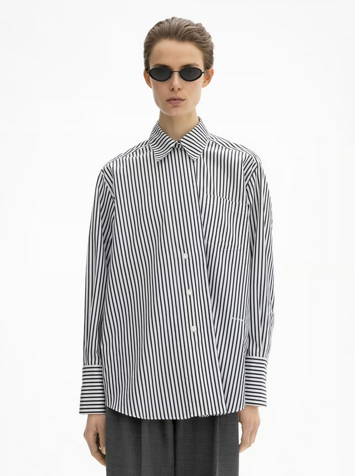 Skjorte - Asymmetric Shirt Black White