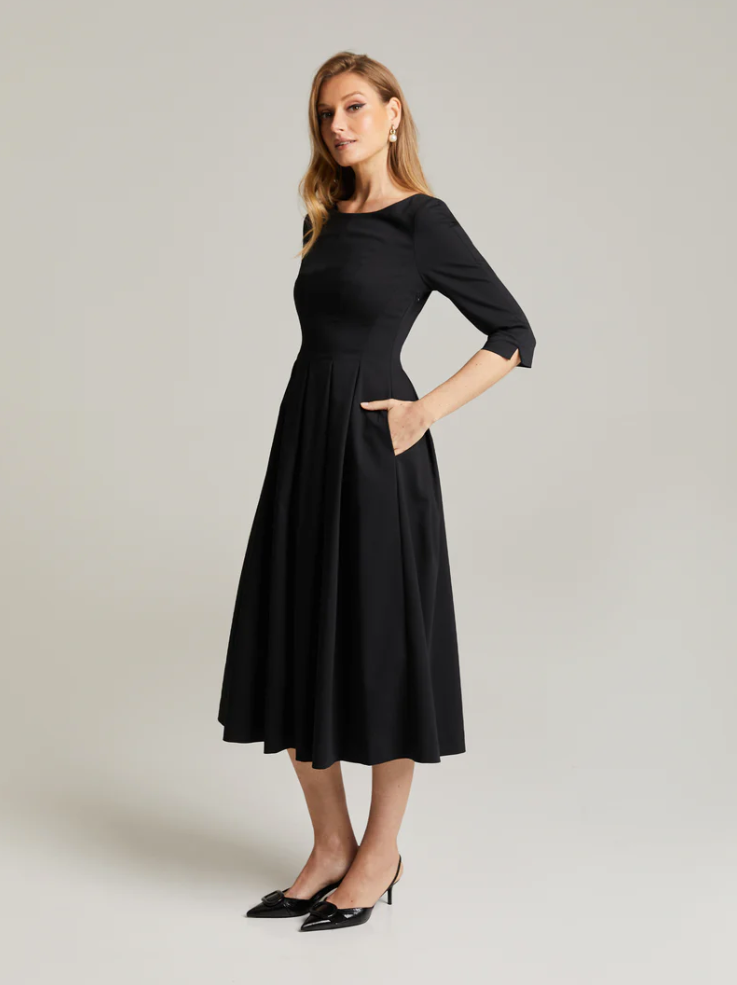 Kjole - Julitta 3/4 Sleeve Dress Black