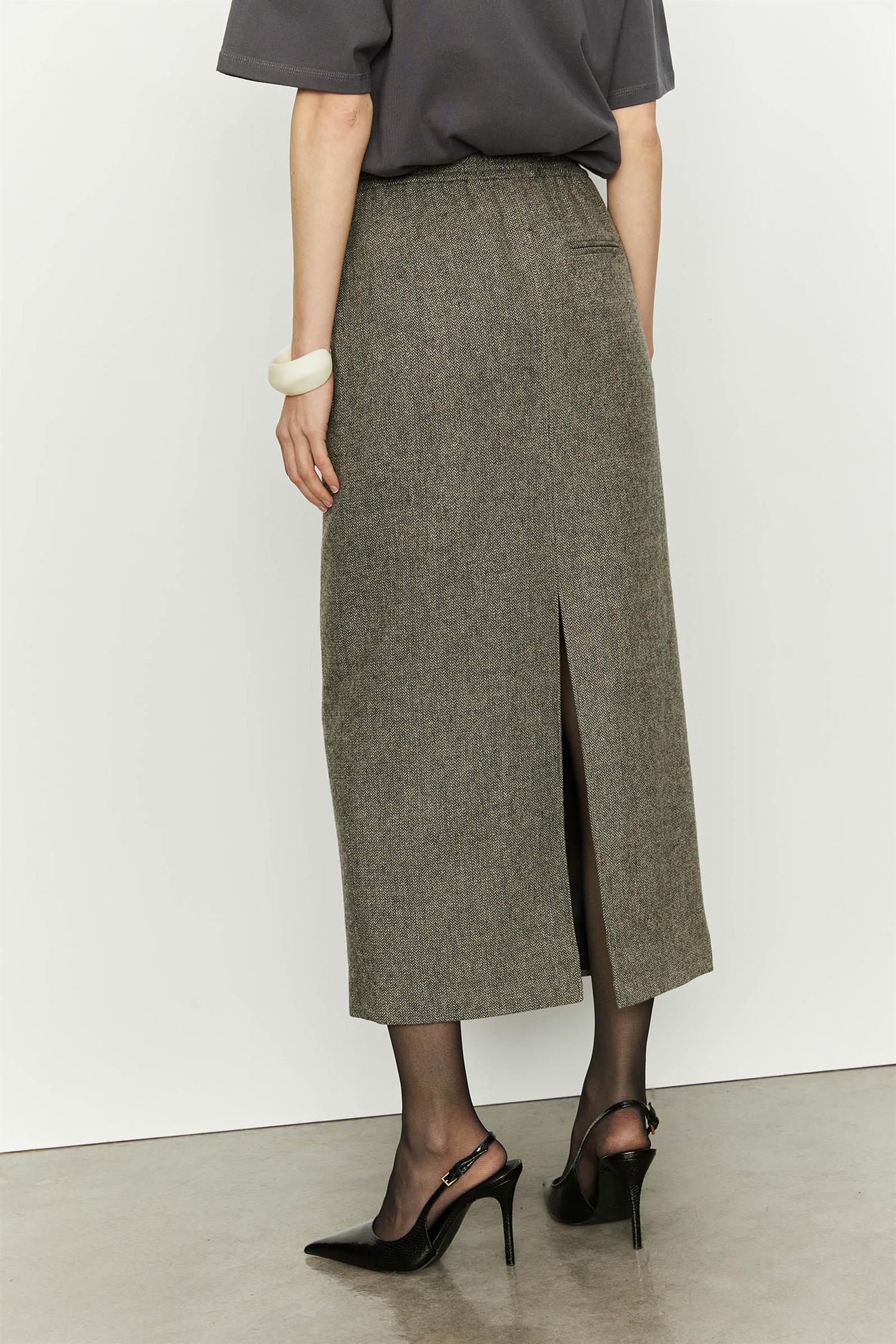 Skjørt - Wool Mid Skirt Nero
