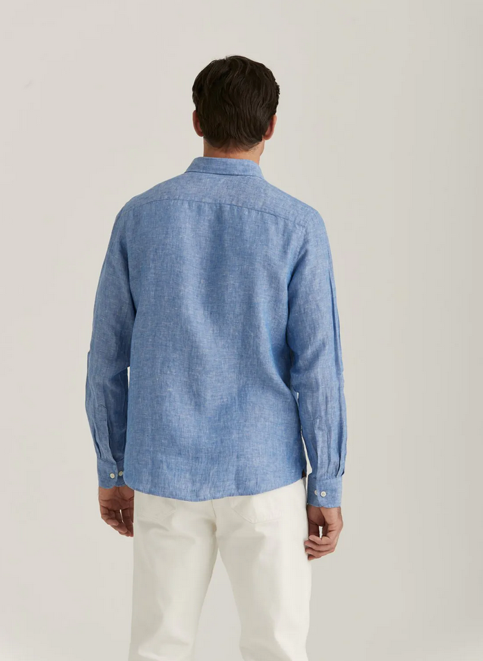 Skjorte - Douglas Linen Shirt Classic Fit Blue
