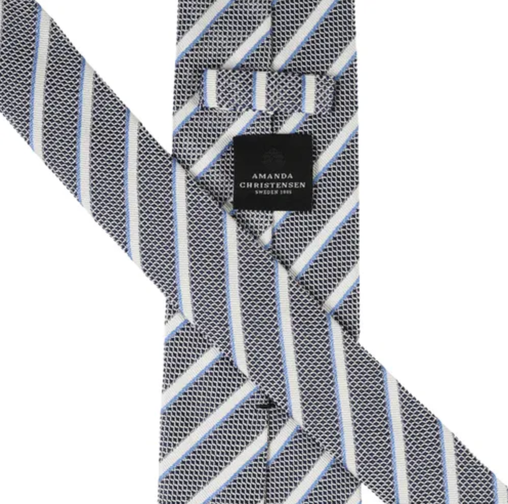 Slips - Classic Tie Navy Melange Stripe Grenadine