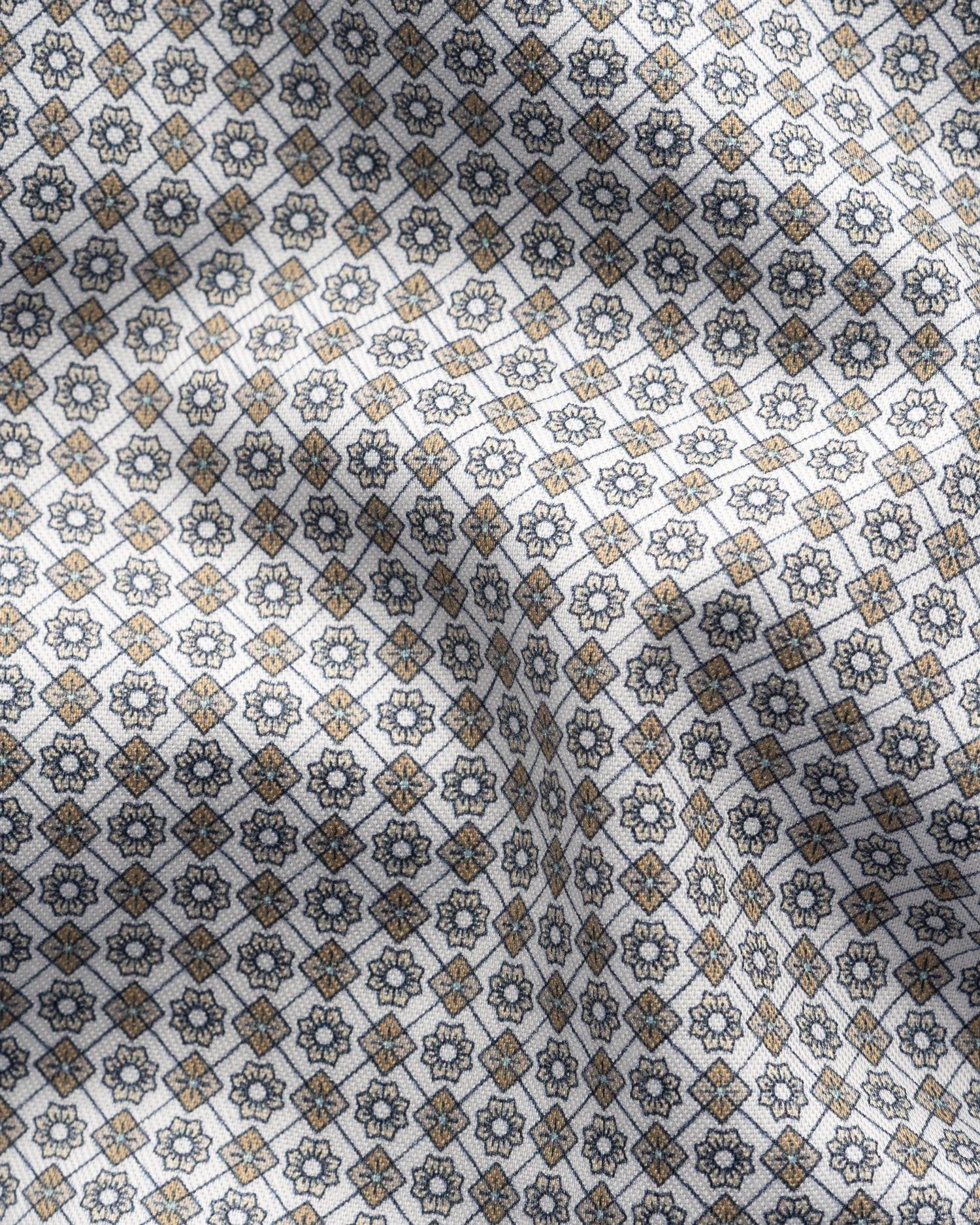Skjorte - Brown Micro Print Signature Twill Shirt Contemporary Fit