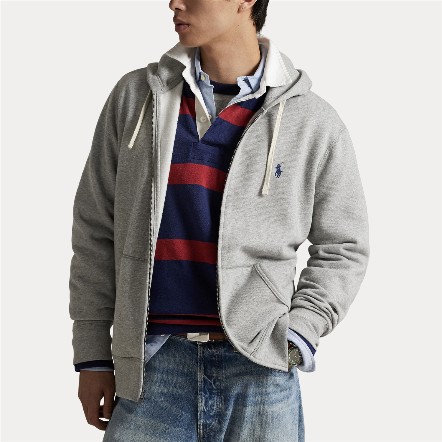 Hettejakke - The RL Fleece Hoodie Andover Heather