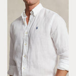 Skjorte - Custom Fit Linen Shirt White