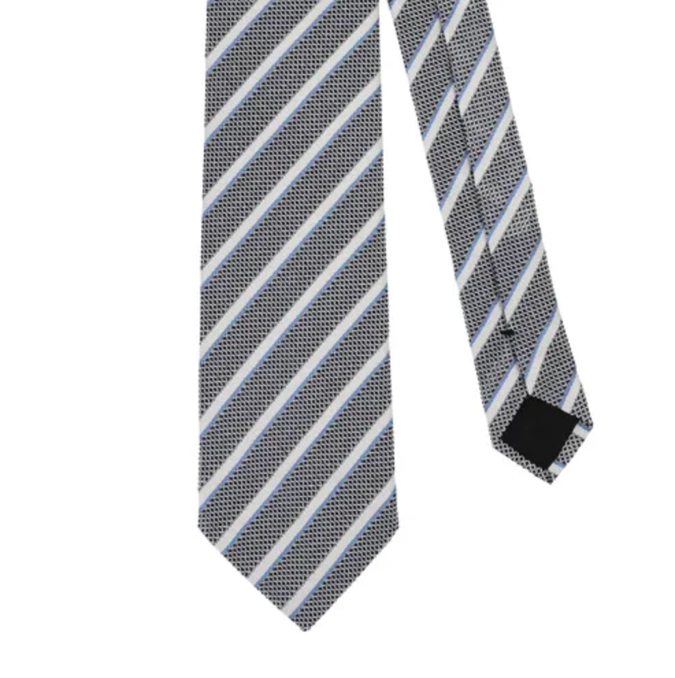 Slips - Classic Tie Navy Melange Stripe Grenadine