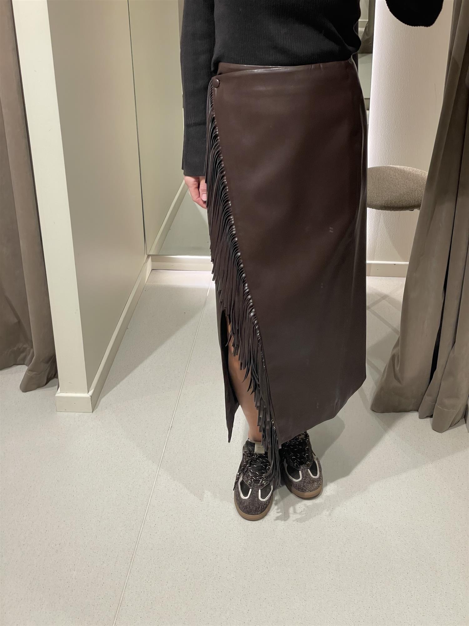 Skjørt - Fringed Wrap Skirt Java