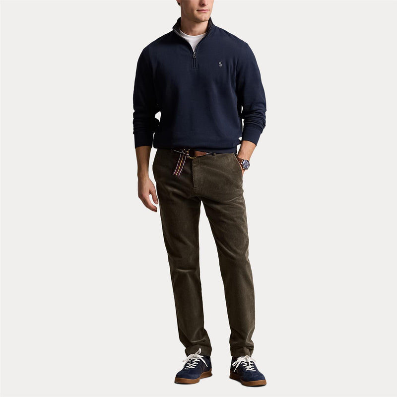 Genser - Luxury Jersey Quarter-Zip Pullover Aviator Navy