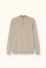 Genser - Regular Fit Half Zip Genser I Ull-Kasjmir Brick Beige