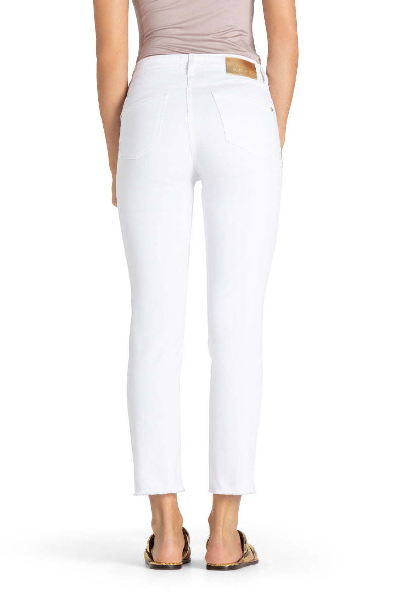 Jeans- Piper Short Sofwashed Fringed White Denim