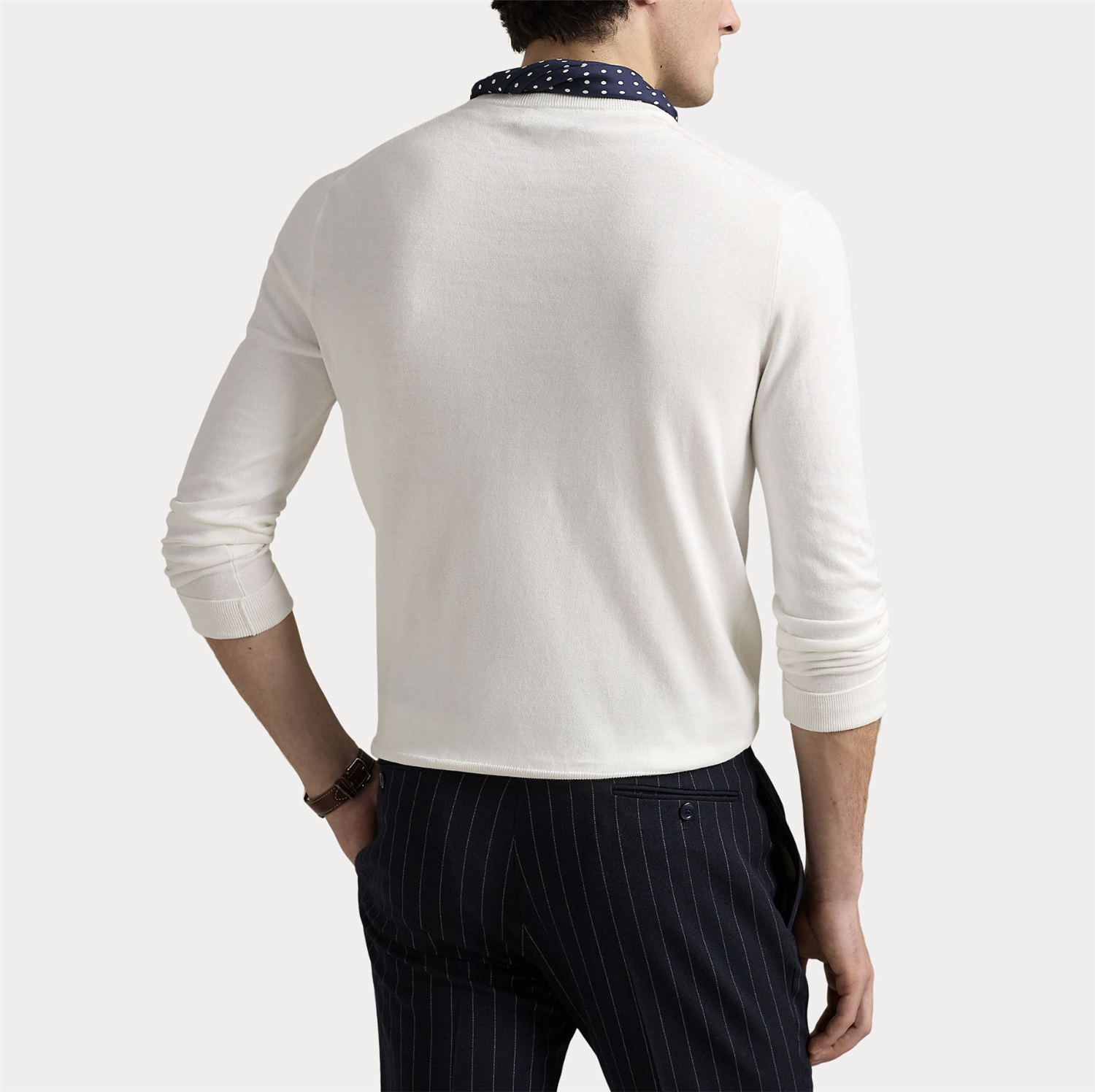 Genser - Slim Fit Textured Cotton Sweater Deckwash White