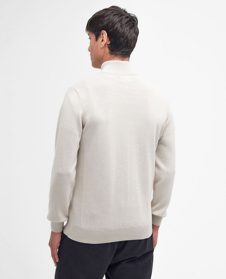 Genser - Cotton Half zip Knitted Jumper Mist