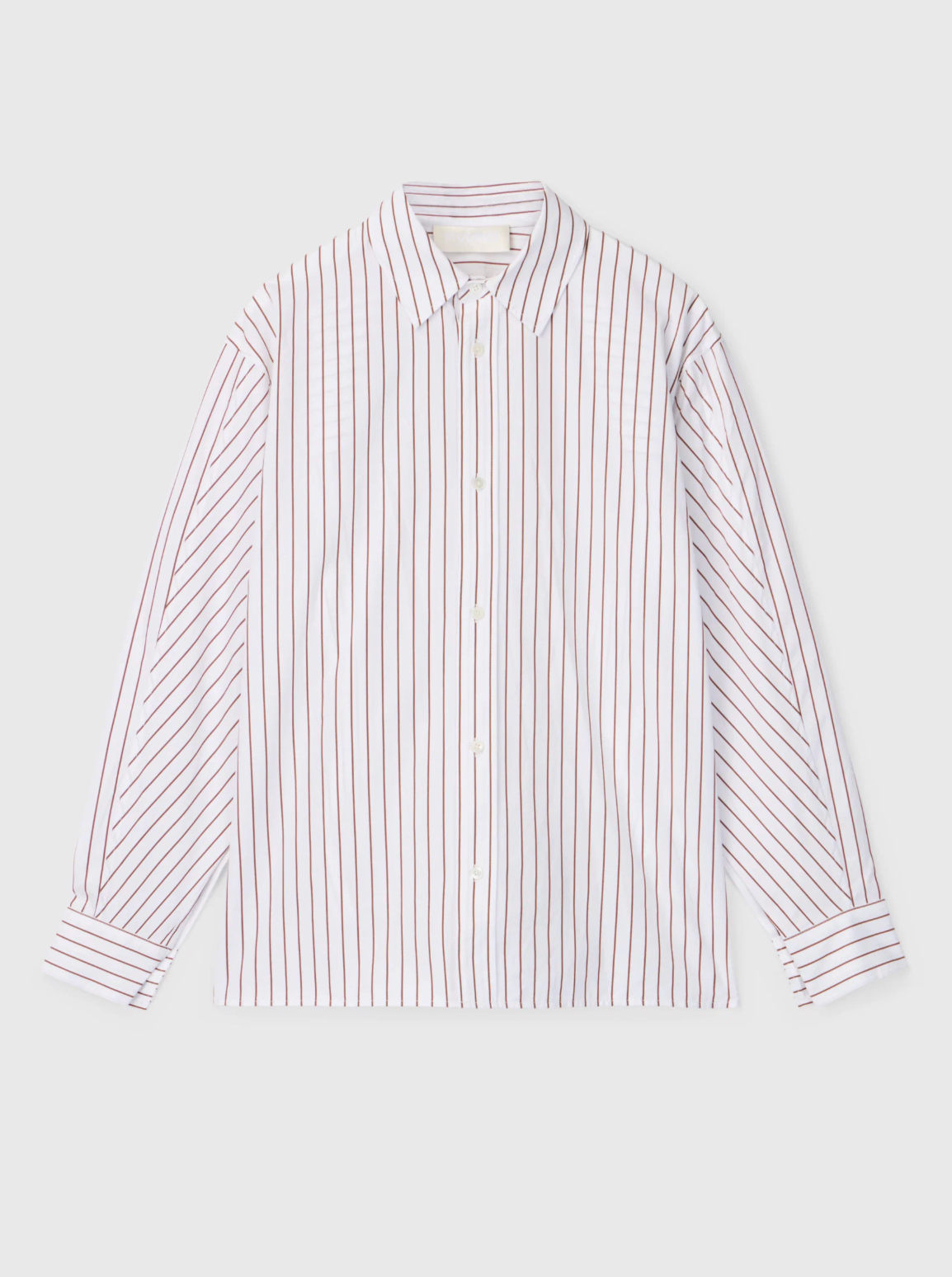 Skjorte - Coastal Shirt White And Caramel Pinstripe