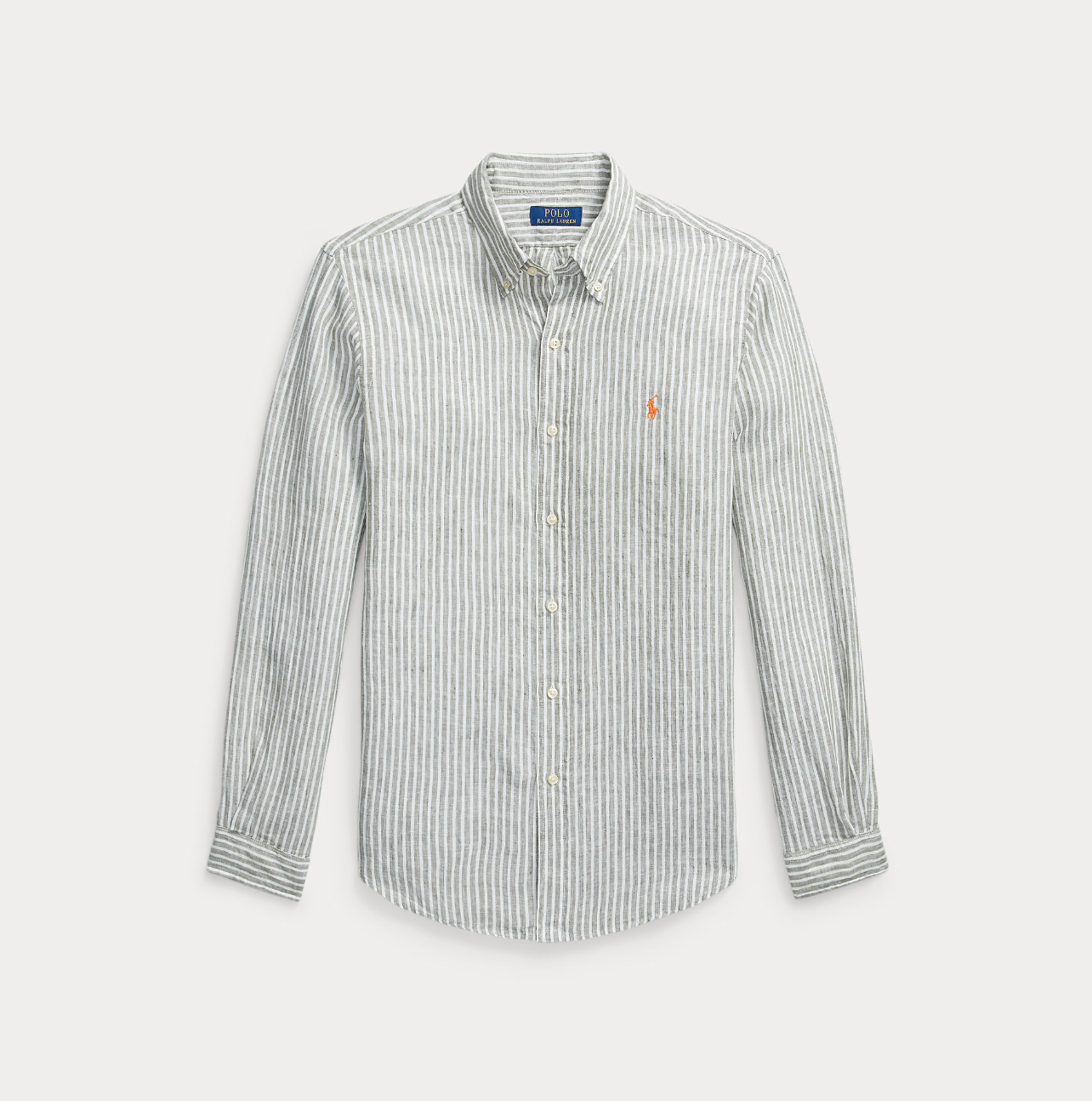 Skjorte - Custom Fit Striped Linen Shirt Garden Trail White