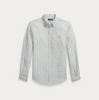 Skjorte - Custom Fit Striped Linen Shirt Garden Trail White