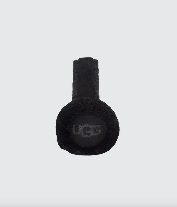 Ørevarmere - Sheepskin Embroidery Earmuff Black