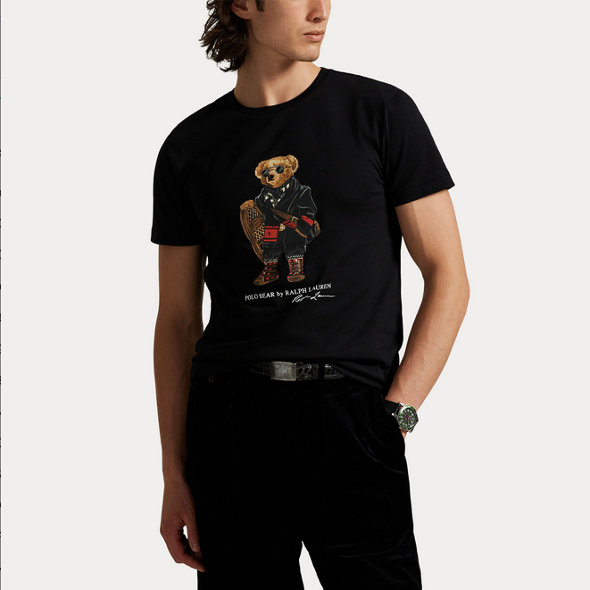 T skjorte - Custom Slim Fit Polo Bear Jersey t shirt Black