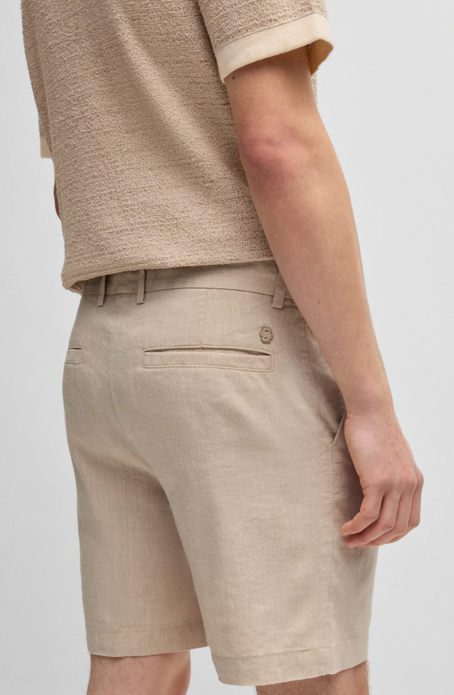 Shorts - Kane Regular-Fit Shorts Linen Blend Drawcord Light Beige