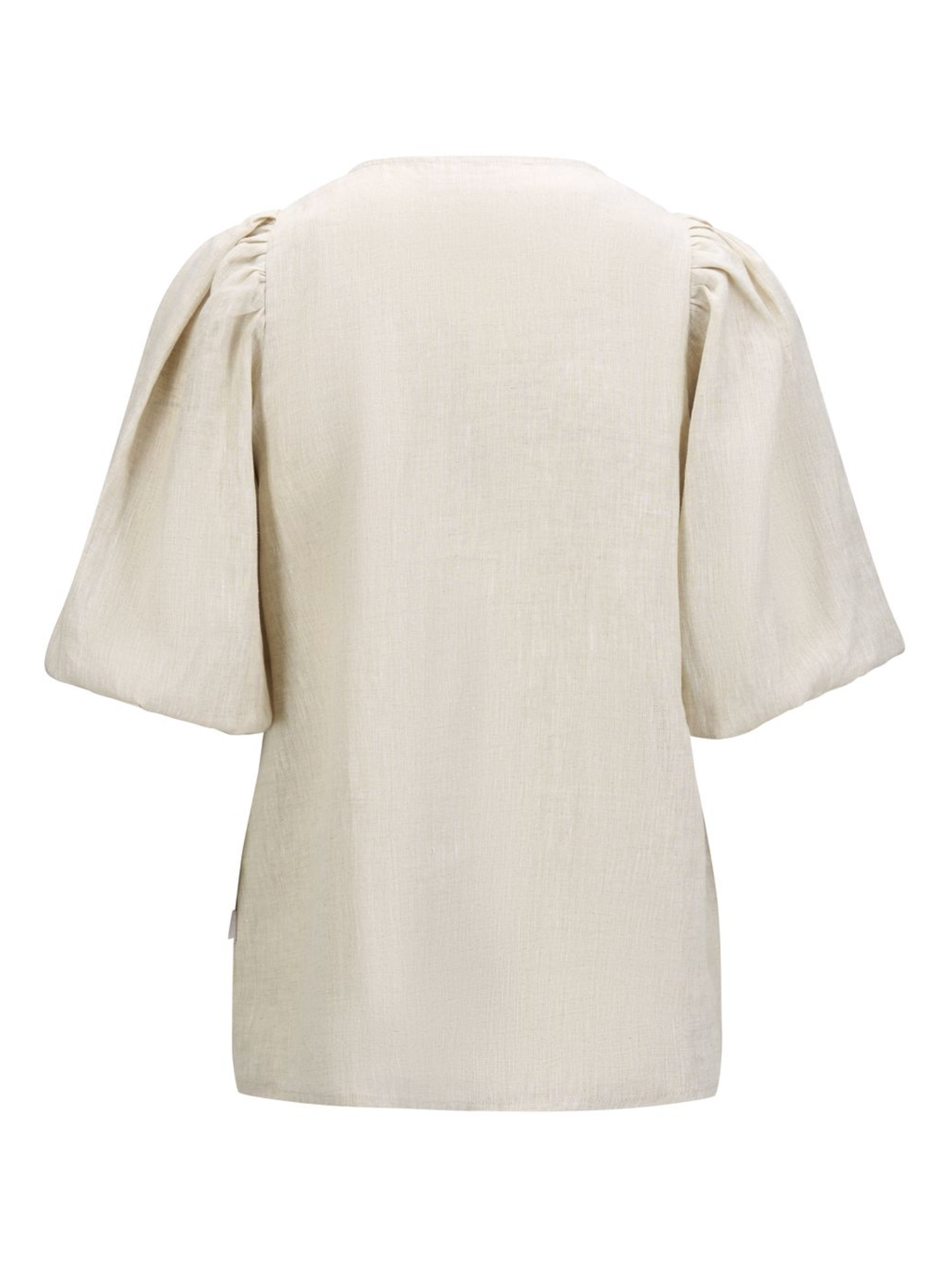 Topp - Anna Linen Top Beige Melange