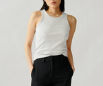 Topp - Sleeveless Roundneck Rib Top Grey Melange